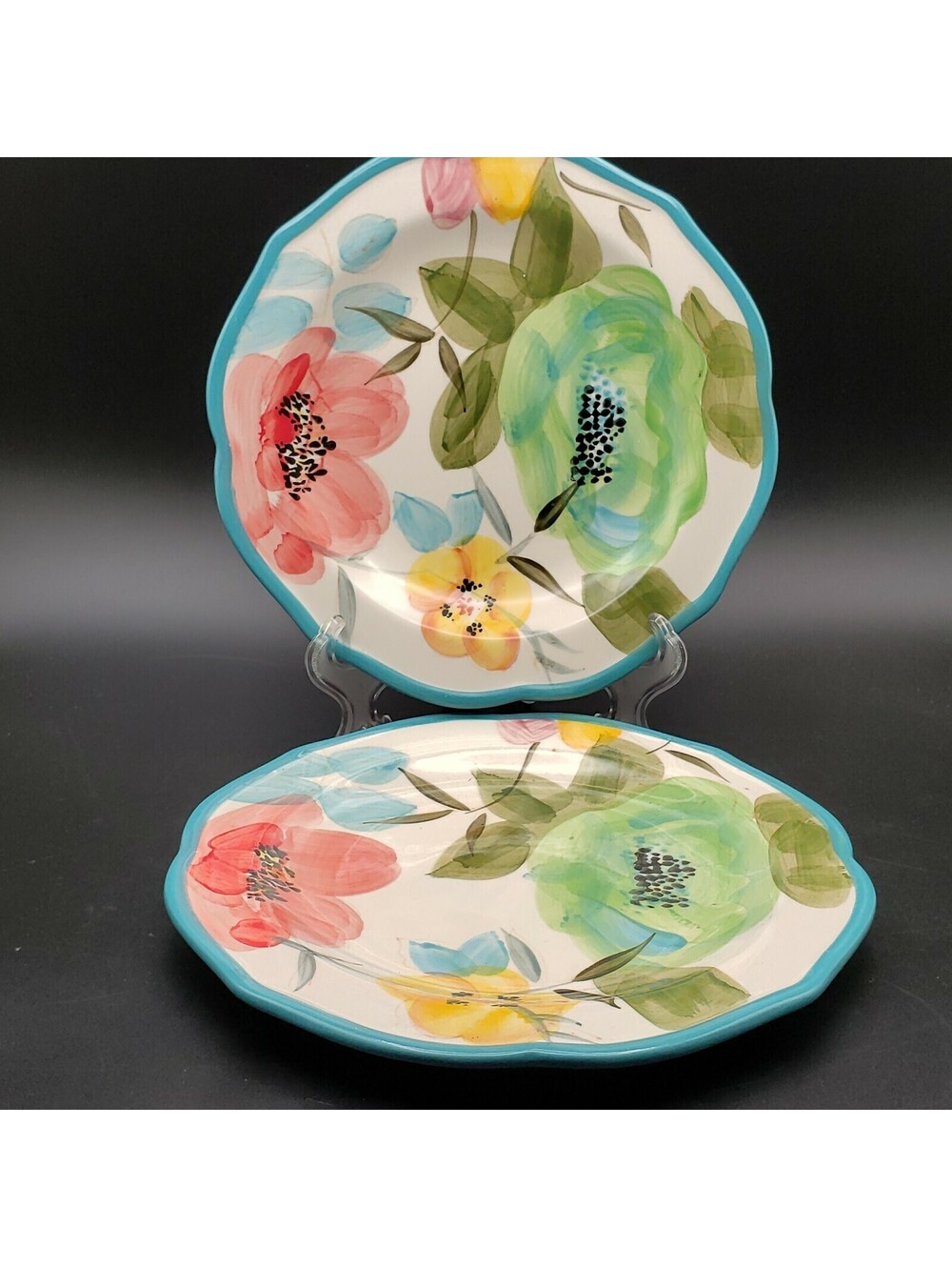 The Pioneer Woman Salad Plates Qty 2 Vintage Bloom 8.75" Flower Floral Frontier